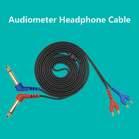 TDH39 & DD45 Audiometer Headphone Cable with Gold-Plated 2 x 6.35 mm Mono Jack for Audiometric Headsets.