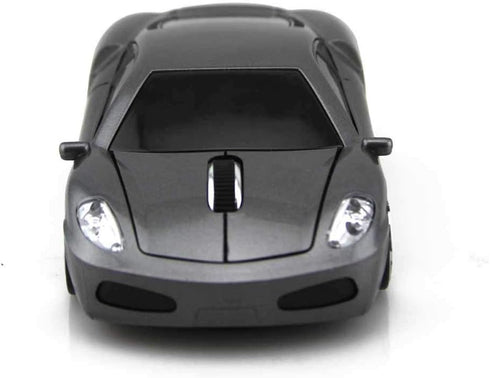 Wireless Optical Sports Car Mouse, 2.4G Nano USB AA Battery Mice for Desktop Laptop (Gray)