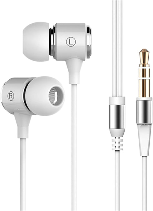 Long Cord Wired Earbuds, No Microphone Headphones for Watching TV, Extra Noise Isolating Blocking Bass