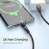 PD 60W USB C Magnetic Charging Cable 2Pack/ 6.6ft, 3A Fast Charging Data Transfer USB C/A to USB C Magnetic Phone Charger Cable /540° Rotating Magnetic Cord for Type C/Micro USB/i-Products
