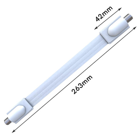 Goupchn Ultra Flat Ghost Wire Flat RG6 Coax Jumper Cable Extreme Slim F Female to Female White for Window, Door 0.85ft