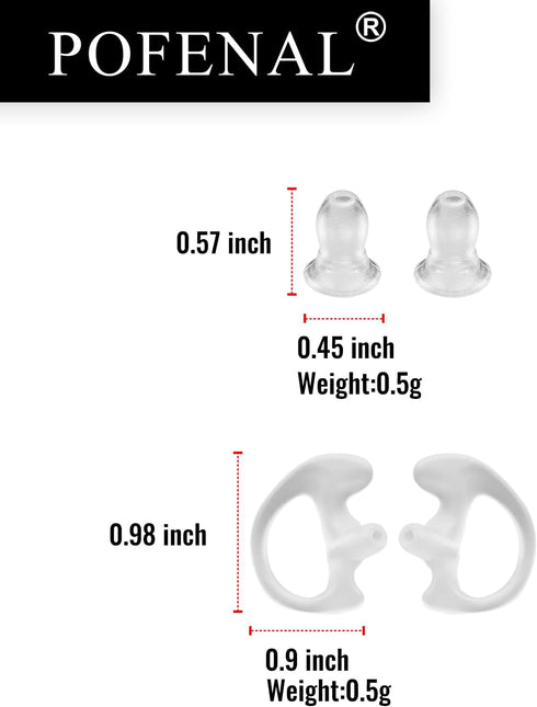 Single-Wire Walkie Talkie Earpiece for Midland GXT LXT Radio with PTT Mic Transparent Air Acoustic Tube