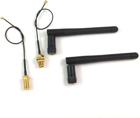433mhz Antenna 3dbi Hotspot, rp-Sma Male Connector with ufl ipx to rp-Sma Female Pigtail Antenna Wifi Cable (Pack of 2)
