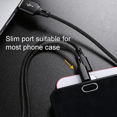 Puxnoin Multi Charging Cable, 4Pack Multi Charger Cable Short 1FT Braided Universal 3 in 1 Multiple USB Cable Charging