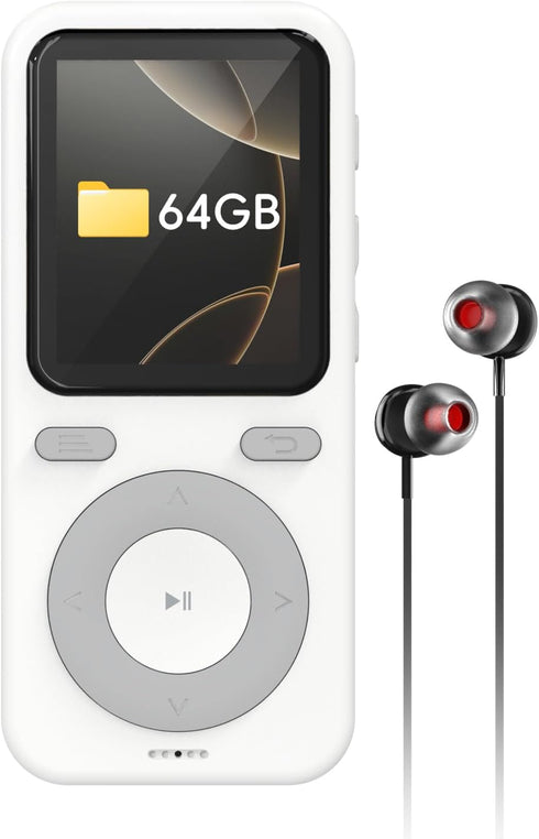 wiwoo 64GB MP3 Player with Bluetooth,Portable HiFi Lossless Sound Bluetooth MP3 Player with