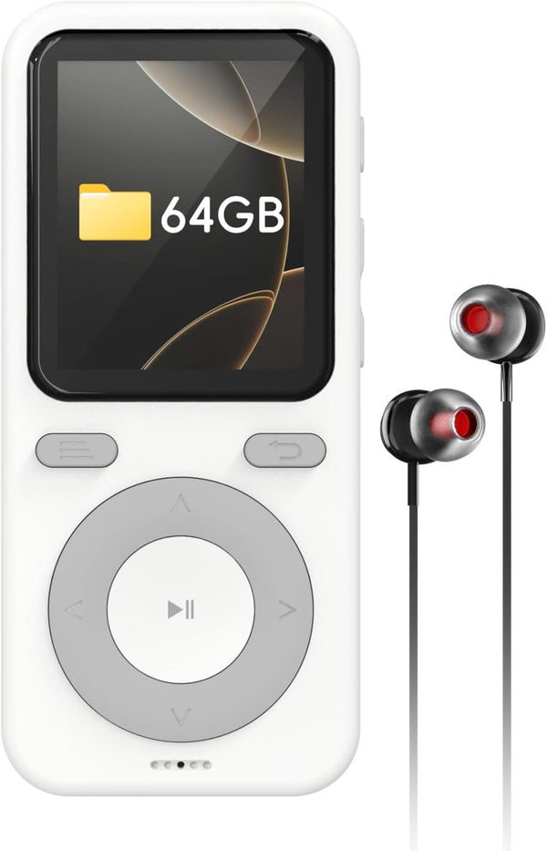 wiwoo 64GB MP3 Player with Bluetooth,Portable HiFi Lossless Sound Bluetooth MP3 Player with