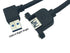 Panel-Mount USB 3.0 Extension Cable, Haokiang 1 ft/30cm Right Angle USB 3.0 Type A Male to Female with Screw Hole
