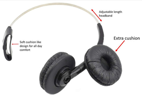 for Plantronics Standard Headband 84605 + Extra Cushion Replacement Over-The-Head Headset for Savi CS540 W740 W745 W440 W740-M