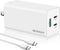 NewWay 65W 3 Port PD QC 3.0 USB-C Fast Charger - Foldable USB-C Wall Charger for Laptops, Smartphones, and iPhone 15