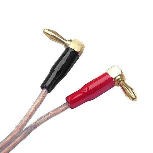 VCELINK Right Angle Banana Plugs, 4 Pairs/8 Pack, 90 Degree 4mm Gold Plated Speaker Connector