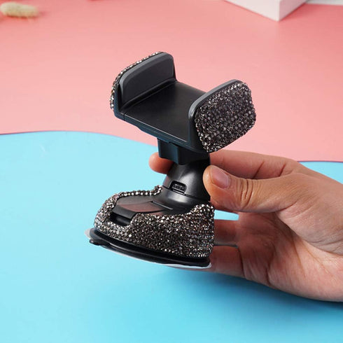Cxtiy Adjustable Car Phone Holder, Strong Sticky Dashboard Air Vent Base, Rotatable Mount for Cell Phones (Black)