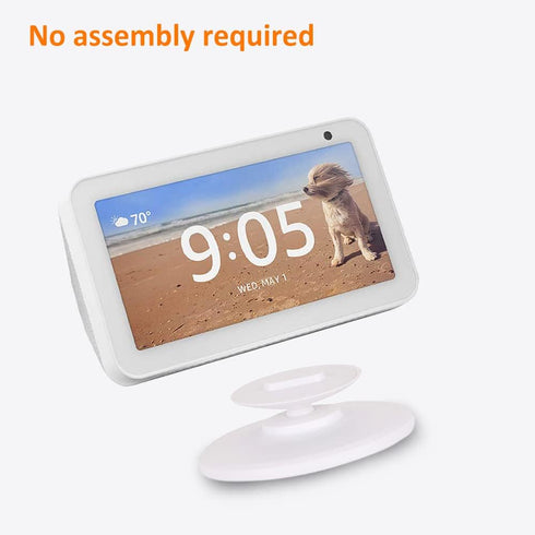 Adjustable Stand for Echo Show 5 (1st Gen and 2nd Gen) | Magnetic, Swivel, Tilt Accessory for Alexa | White