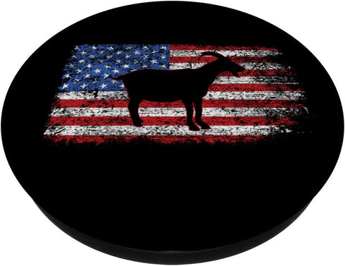 Goat American Flag Vintage Farm Farming Goats PopSockets Grip and Stand for Phones and Tablets