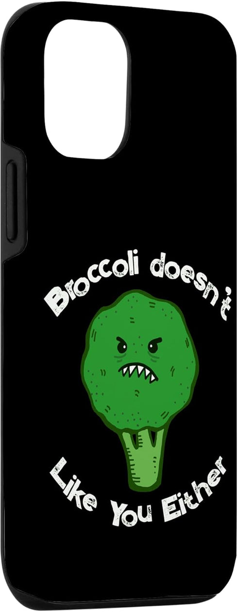 Scary Angry Broccoli 12/12 Broccoli Doesn't Like You Either - Angry Broccoli Vegan Keto Case for iPhone Pro