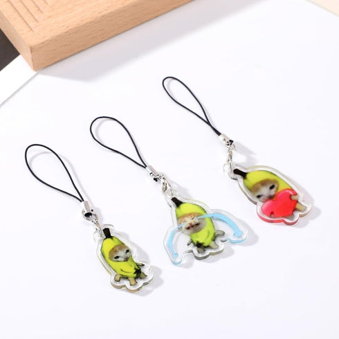 7 Pieces Cat Phone Charm Keychain, Cute Kawaii Aesthetic Phone Charms Strap