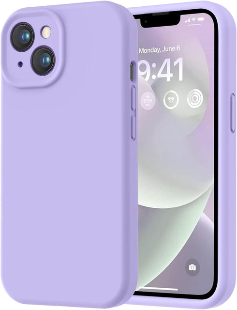 LOVE 3000 iPhone 14 Case - Light Purple, Premium Silicone, Shockproof, Soft Anti-Scratch Microfiber Lining, 6.1"