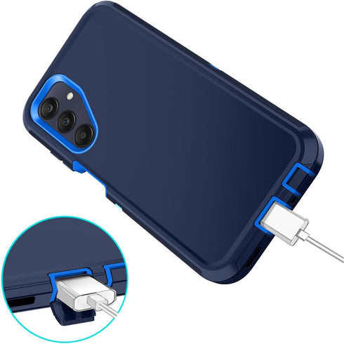 I-HONVA Shockproof Dust/Drop Proof Case for Samsung Galaxy A25 5G, Rugged Heavy Duty 3-Layer Protection, Navy Blue