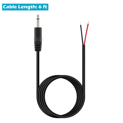Fancasee 2 Pack 6 ft Replacement 3.5mm Male Plug to Bare Wire Open End Audio Cable Repair