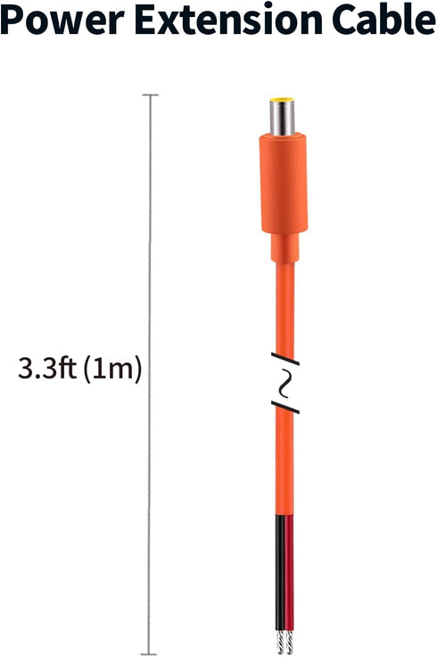 Tonton DC7909 Power Pigtails Cable 1M, 12V DC 8mm Male Plug to 7.9 x 5.5mm Bare Wire Open End Repair Cable