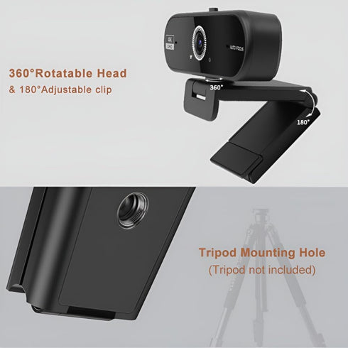 Generic 4K Hprosper Webcam with Microphone for PC, Wide Angle Computer Camera USB Streaming Webcam, Plug & Play