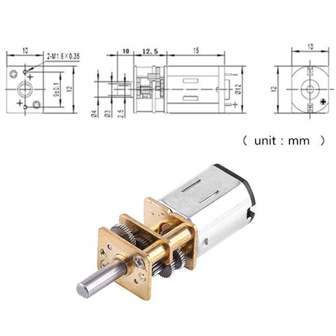 6V 1:1000 10/15/20 (6V 15RPM) DC Gear Motor High Torque Reduction Gearbox Motor RPM for Toy Car Intelligent Robot Model