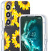 Galaxy S22 Case, Black Sunflower Pattern Cute Floral Soft TPU Back Cover for Samsung Galaxy S22 6.1 Inch