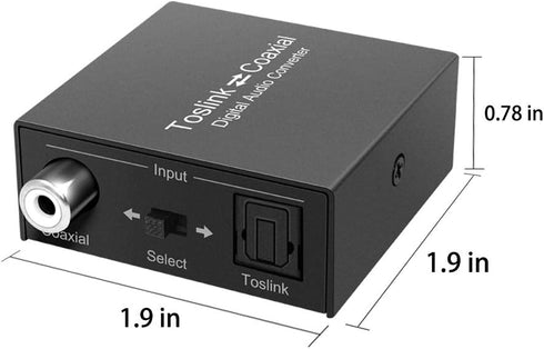 Bi-Directional Coax Digital Audio Adapter - Converter for Coax to Optical or Optical to Coaxial