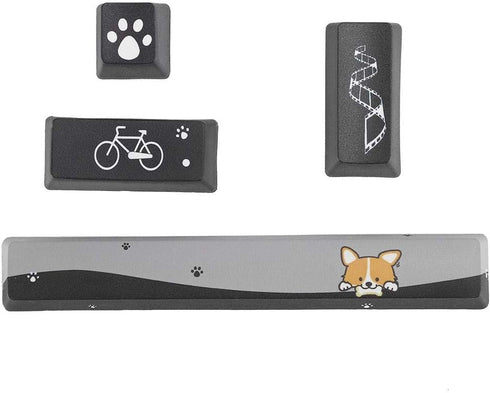 DIY Mini Black Dogs Pattern Keycaps Set for Mechanical Gaming Keyboard (Space+ESC+Enter+Numpad)
