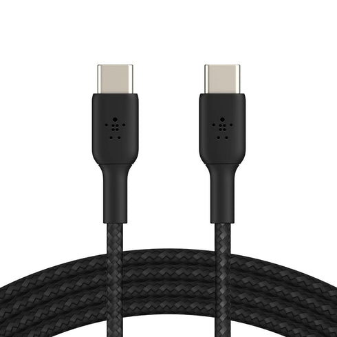 Belkin BoostCharge 1M Braided USB-C to USB-C Cable - Black for iPhone 15, Galaxy S23, Pixel 7, iPad Pro & More.