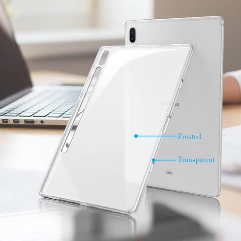 Zeking Transparent Case for Samsung Galaxy Tab S7 Plus/Tab S7 FE 5G/T975/T970, Ultra Slim Thin TPU Rubber Soft Skin