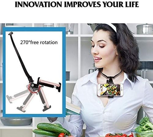 Neck Holder Lazy Neck Holder Stand, Universal Smart Phone Hanging Holder, Adjustable 4-6 inch Bracket