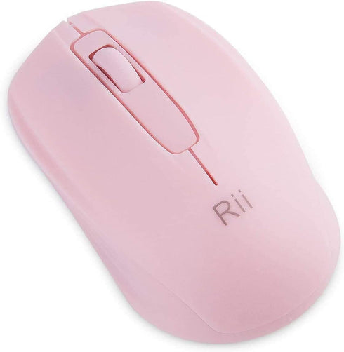 Rii Wireless Mouse, 2.4G Portable Mice for PC, Laptop, Office with Wireless USB Dongle (Black+Pink)
