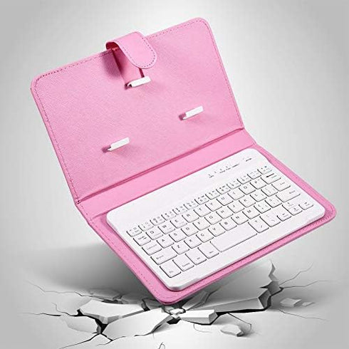 Portable Bluetooth Keyboard with Leather Case, Universal Keyboard with Detachable Flip Case and Stand, Cover with for 4.5''-6.8'' iOS,for Android/for Windows Smart Phones