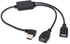 Left Angled USB Splitter Cable, 90 Deg USB 2.0 A Male to Dual Female Data Charging Adapter Cord