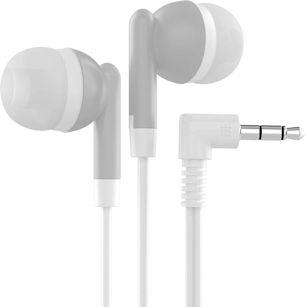 Maeline 10 Pack Bulk Earbuds - Gray with 3.5 mm Headphone Plug