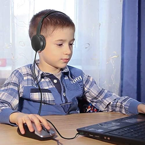 School Headphones for Classroom Students - (KHPC-12B) 12 Packs Black Color Kids' Headphones for School