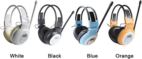 Portable FM Radio Headphones with LCD Display, Noise Reduction Ear Muffs, Wireless Headset for Walking & Jogging.