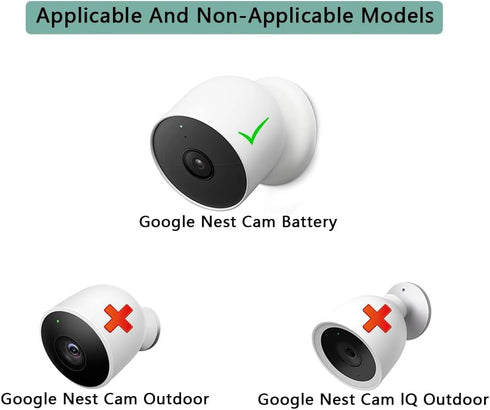 Anti-Drop Security Chain Nest Camera Mount Compatible with Google Nest Cam (Battery), Extra Protection for Your Camera