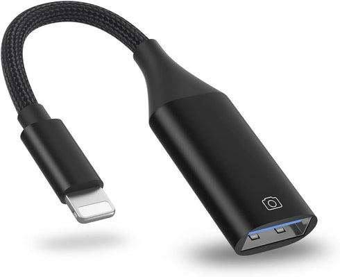 IVSHOWCO USB Camera Adapter for iPhone, iPad to USB OTG Cable Adapter, Supports USB Flash Drive, Card Reader, Mouse,