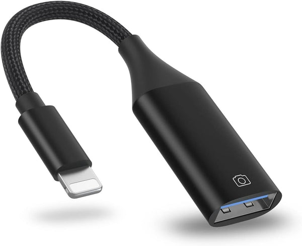 IVSHOWCO USB Camera Adapter for iPhone, iPad to USB OTG Cable Adapter, Supports USB Flash Drive, Card Reader, Mouse,