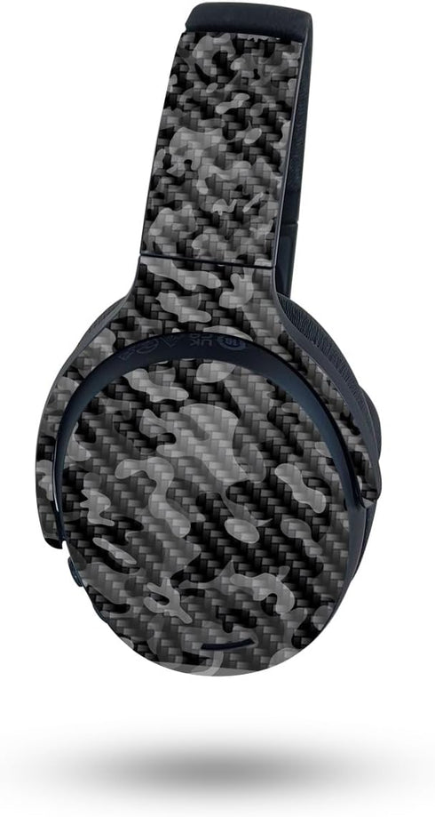 MightySkins Carbon Fiber Skin for Skullcandy Crusher ANC 2 - Black Camo | Protective, Durable Textured Finish | Easy to