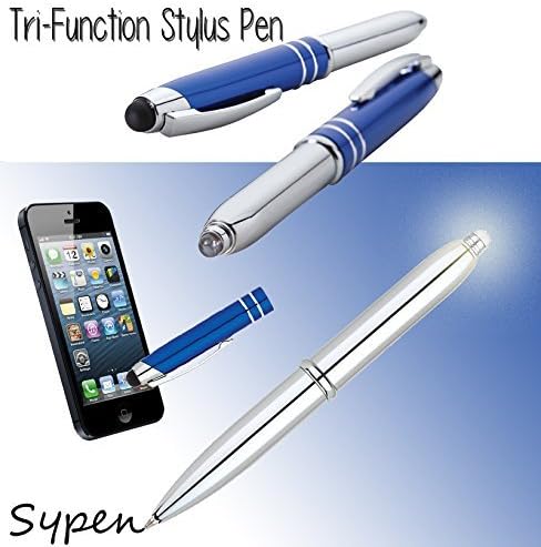 SyPen 3-in-1 Multi,6PK Stylus Pen with Light for Touchscreen Devices, Tablets, iPads, iPhones, Multi-Function