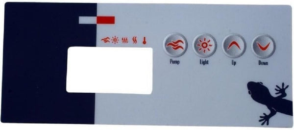 GECKO Topside Spa Keypad Single Pump Overlay for TSC-19 Keypad with Four