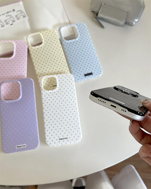inewateri 13/iPhone 14 13/14-White Compatible with iPhone Case with Cute Fashion Polka Dot Aesthetics Design Simple