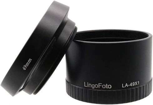 Metal LA-49X1 Lens Adapter Tube with 49mm Lens Hood for Leica X1 X2 Digital Camera Black