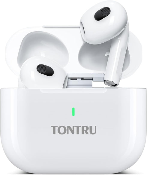 TONTRU Wireless Headphones, Bluetooth 5.3 Earbuds, Semi-in Ear with AI Noise Cancelling, 24H