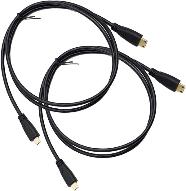 Seadream 2Pack Micro HDMI Type D to Mini HDMI Type C Male Connector Adapter Cable Cord (3.3Feet)