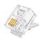 RJ11 6P4C Connectors, 50 Pieces Pack, Telephone Line Cable Wire Male Plug, AV00204