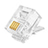 RJ11 6P4C Connectors, 50 Pieces Pack, Telephone Line Cable Wire Male Plug, AV00204
