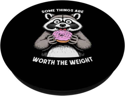 Donut Lover Raccoon Funny Pink Doughnut Sprinkles Donuts PopSockets Standard PopGrip